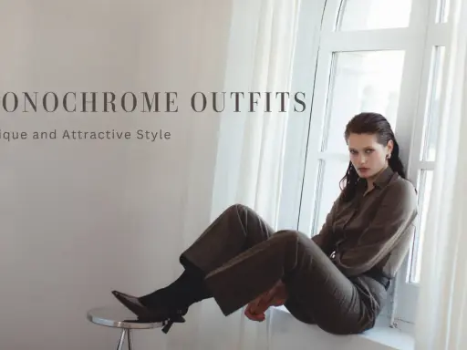 A woman poses in chic monochrome outfits, showcasing a unique and attractive style.
