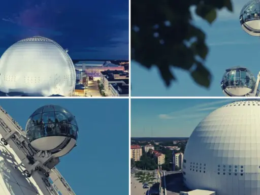 Globen i Stockholm, en ikonisk sfär, som en del av Avicii Experience.