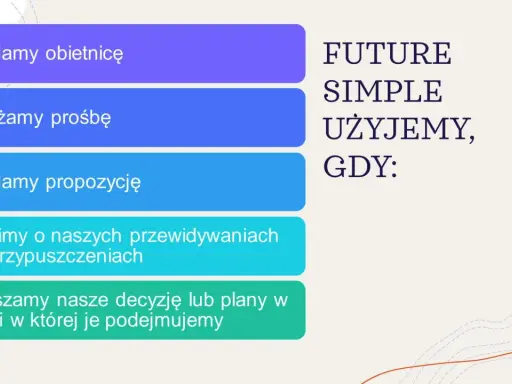 Future Simple vs Future Continuous: kiedy składamy obietnice, prośby, propozycje, mówimy o przewidywaniach lub ogłaszamy decyzje.