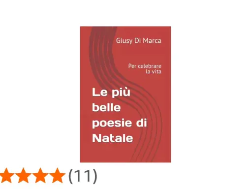 Copertina del libro "Le più belle poesie di Natale" di Giusy Di Marca, con recensione a 5 stelle.