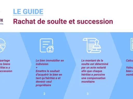 Guide sur le rachat de soulte et succession. Illustration du calcul de la soulte, partage équitable des biens, bien en indivision et compensation monétaire.