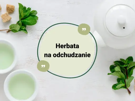 Dwie filiżanki zielonej herbaty, czajniczek, świeża mięta i cukier. Napar na odchudzanie.
