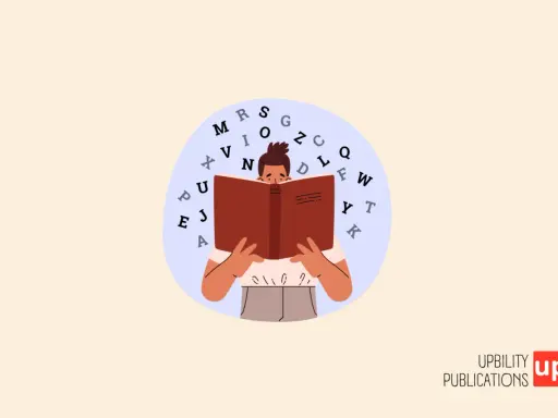 Niño leyendo un libro rodeado de letras, una guía visual para como enseñar a leer a un niño con dislexia.