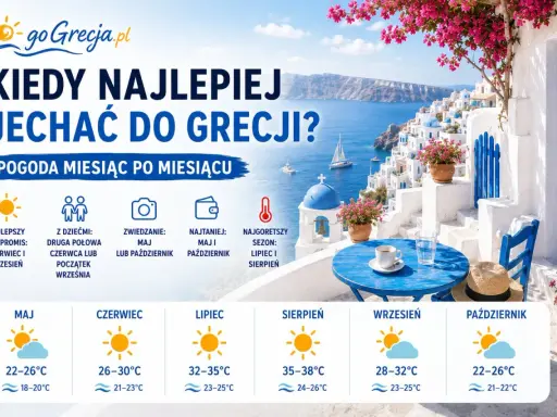 Idealna pogoda w Grecji: maj, czerwiec i wrzesień oferują przyjemne temperatury, idealne na zwiedzanie i wypoczynek.
