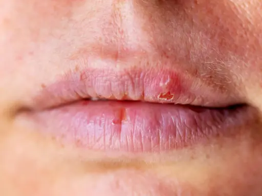 Labbra secche e screpolate, con piccole lesioni. Potrebbe essere un segnale che il fegato ha bisogno di attenzione.