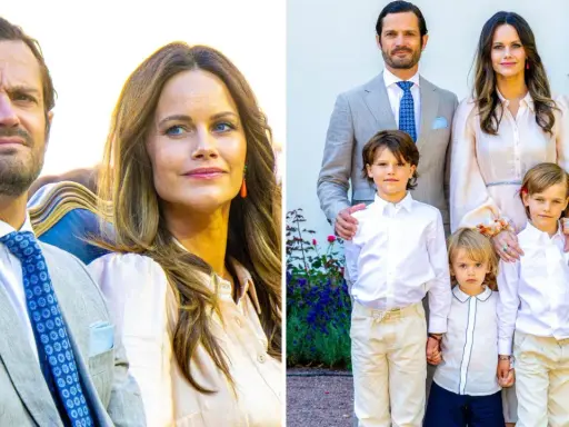 Prins Carl Philip och Sofia med sina tre söner. Ja, prinsen har barn!