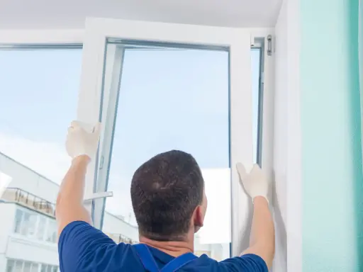Instalador ajusta ventana para asegurar permeabilidad al aire clase 3.