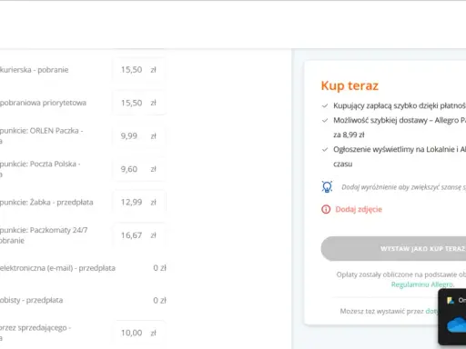 Allegro Lokalnie: opcje dostawy, w tym Allegro Paczkomaty InPost. Dowiedz się, jak połączyć Allegro z InPost.