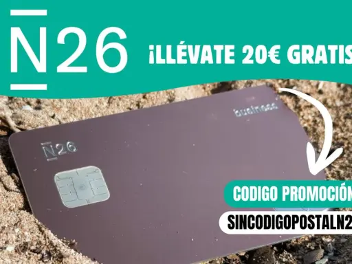Tarjeta N26 en la arena, ¡llévate 20€ gratis! Código: SINCODIGOPOSTALN26. ¡Sin comisiones!