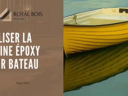 Un bateau jaune reflète l'eau. La densité de la résine époxy est idéale pour les réparations marines. Royal Bois.
