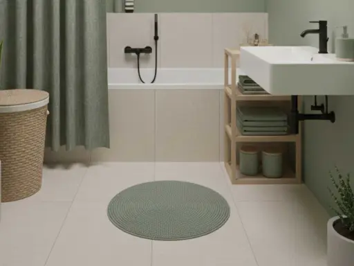 Sanfte Grüntöne und helle Fliesen schaffen eine ruhige Atmosphäre. Tolle badezimmer farbe ideen für ein entspannendes Ambiente.