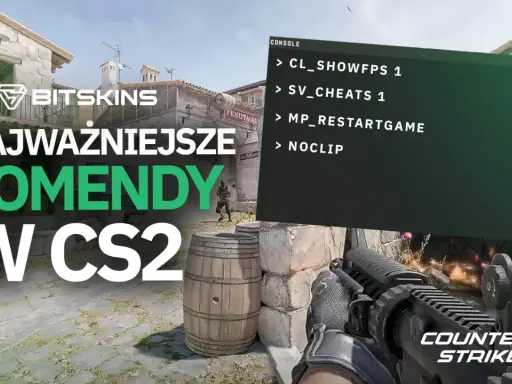 Najważniejsze komendy w CS2, w tym komenda na skrócenie czasu przed rundą, wyświetlone na ekranie konsoli.