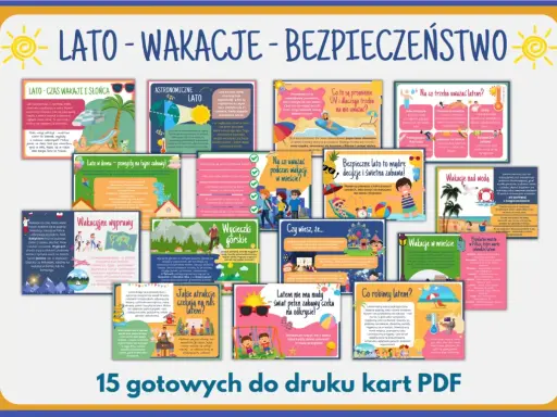 Lato - wakacje - bezpieczeństwo: 50 rzeczy do zrobienia w wakacje. Porady, atrakcje, zabawy i bezpieczeństwo.