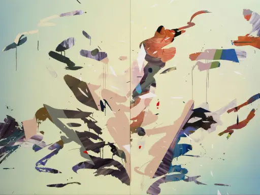 A dynamic modern abstract art piece with bold brushstrokes and a vibrant color palette, evoking a sense of movement and energy.