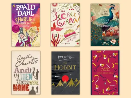 Sei libri da leggere in inglese: Charlie e la fabbrica di cioccolato, Il giardino segreto, Orgoglio e pregiudizio, E poi non rimase nessuno, Lo Hobbit, Uno studio in rosso.