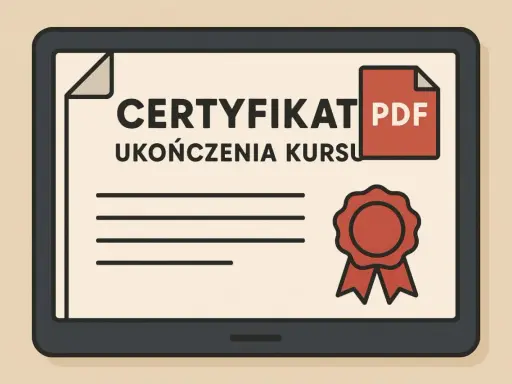 Certyfikat ukończenia kursu PDF. Zdobądź go dzięki darmowemu kursowi fotografii online i zdobądź certyfikat!