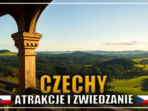 Widok na malownicze góry w Czechach z drewnianej wieży widokowej. Idealne miejsce na zwiedzanie i podziwianie krajobrazów.