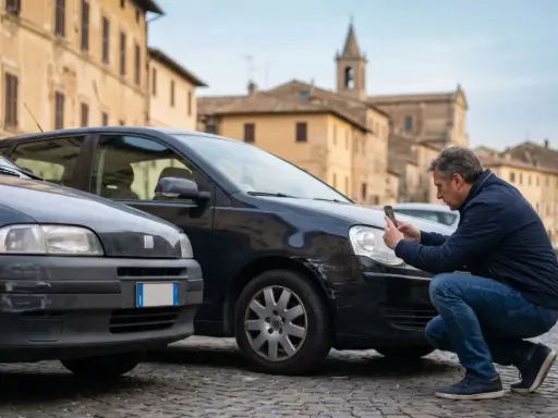 Uomo documenta con smartphone le lesioni sinistro stradale su auto, un caso di 5 anni fa.