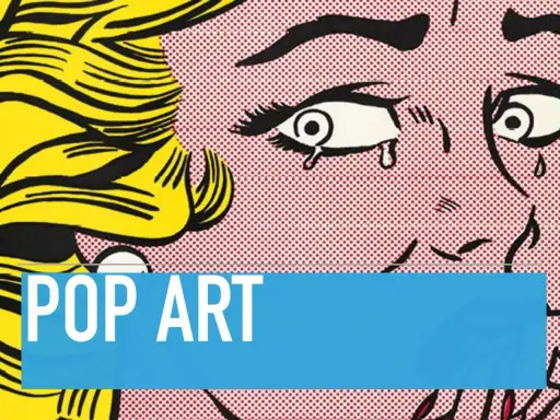 Ein ikonisches Werk eines Pop Art Vertreters: Eine weinende Frau mit gelben Haaren, dargestellt im charakteristischen Comic-Stil mit Rasterpunkten.