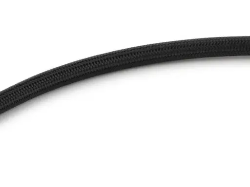 Rallonge tressée noire avec raccords mâle et femelle.