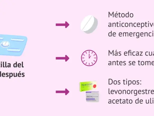 La pastilla del día después es un método anticonceptivo oral de emergencia. Es más eficaz cuanto antes se tome. Hay dos tipos: levonorgestrel o acetato de ulipristal.