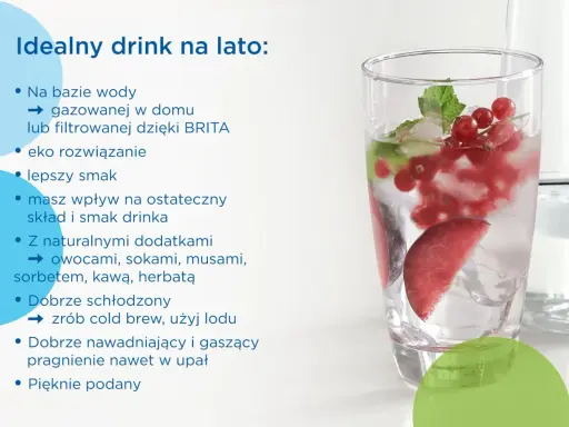 Orzeźwiający drink z wodą gazowaną, lodem, owocami i miętą. Idealny na lato, by ugasić pragnienie.