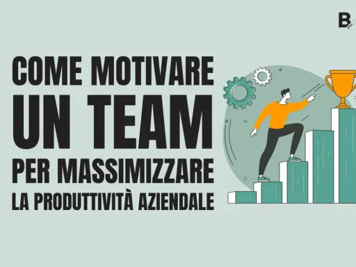 Come motivare i dipendenti: un uomo sale una scala verso un trofeo, simboleggiando il successo e la produttività aziendale.