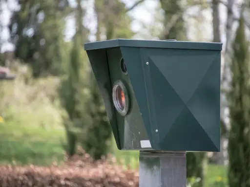 Zielony fotoradar, który może przynieść mandat z fotoradaru bez punktów karnych.