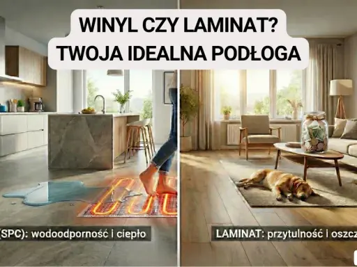 Winylowa podłoga w kuchni, gdzie wylana woda nie stanowi problemu, kontra laminowana w salonie, gdzie pies odpoczywa. Wybierz między panele laminowane czy winylowe.