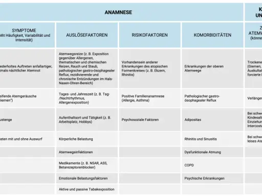 Asthma durch Hausstaub: Symptome wie nächtliche Atemnot, Auslöser wie Staub, Risikofaktoren wie Allergien und körperliche Untersuchung.