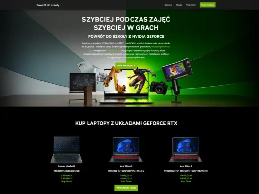 Laptopy z kartami NVIDIA GeForce RTX - idealne do nauki, gier i tworzenia. Sprawdź, jakie parametry powinien mieć dobry laptop, by sprostać tym wyzwaniom.