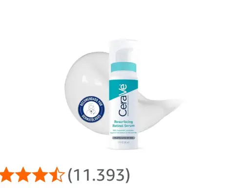 Sérum Resurfacing Retinol de CeraVe, recomendado por dermatólogos. Su fórmula con retinol encapsulado y ceramidas ayuda a mejorar la piel.