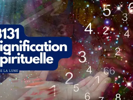 La **3131 signification** spirituelle révélée par des chiffres flottant dans un ciel étoilé.