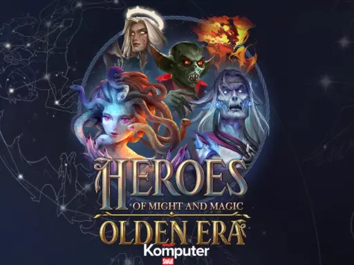 Postacie z gry "Heroes of Might and Magic: Olden Era" - Meduza, goblin, nieumarły i anioł.