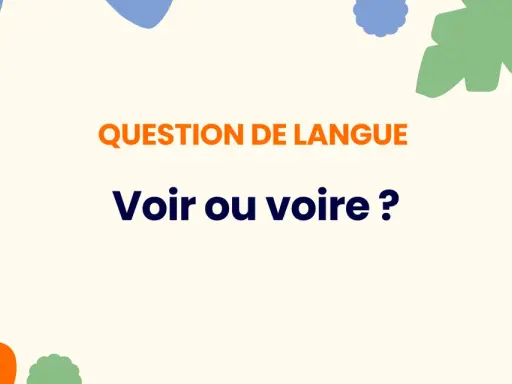 Question de langue : "Voir ou voire ?" Une interrogation visuelle pour apprendre à distinguer ces deux mots.
