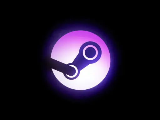 Logo Steam w fioletowej poświacie. Dowiedz się, jak aktywować dostęp do społeczności Steam i rozpocząć swoją przygodę z grami.