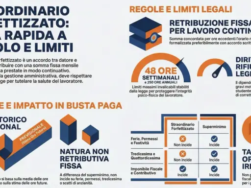 Lo straordinario forfettizzato in busta paga conviene se ben gestito. La guida rapida illustra calcolo, limiti e impatto fiscale.