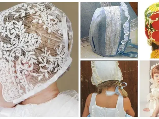 Capotas de bebé: encaje, tela floral y patrones de medidas. Diseños para crear adorables gorritos.