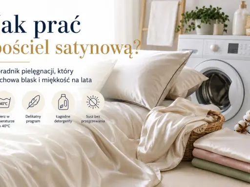 Jak prać pościel satynową? Wskazówki: pranie w 40°C, delikatny program, łagodne detergenty, suszenie bez przegrzewania.