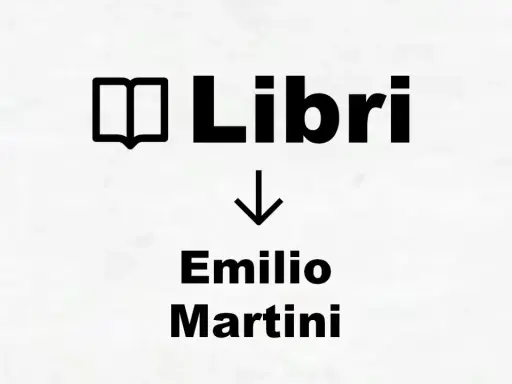 Icona libro e freccia indicano "Libri Emilio Martini ordine cronologico".