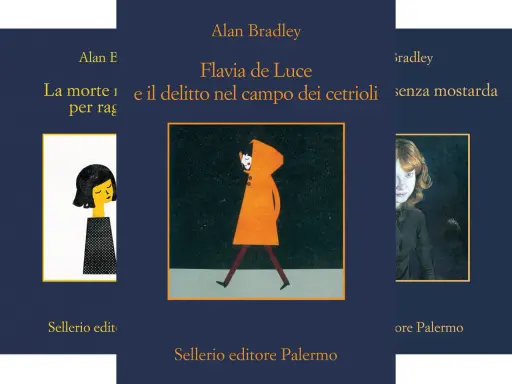 I libri di Flavia de Luce in ordine cronologico: "La morte per rag", "e il delitto nel campo dei cetrioli", "senza mostarda". Sellerio editore Palermo.