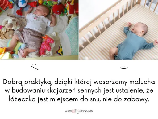 Dziecko śpi w łóżeczku. Psychologia spania z dzieckiem: łóżeczko to miejsce snu, nie zabawy.