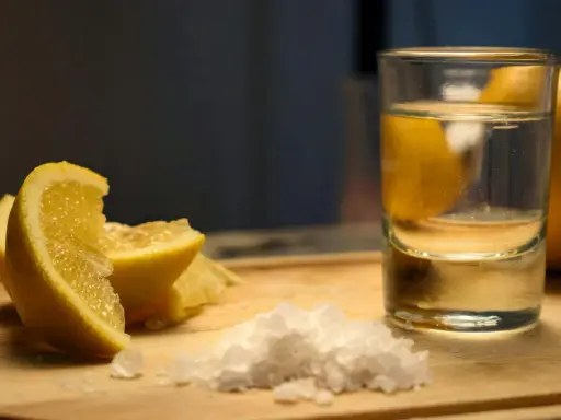 Orzeźwiający limoncello spritz z cytryną i solą na drewnianej desce. Idealny na letnie popołudnie.