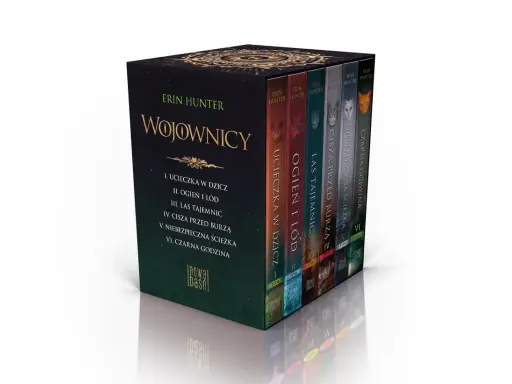 Saga Klonowego Liścia: "Wojownicy" Erin Hunter w polskim wydaniu. Zestaw sześciu tomów opowiadających o przygodach kotów.