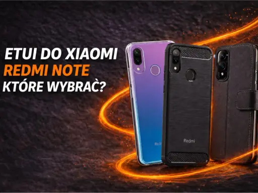 Trzy etui do Xiaomi Redmi Note: przezroczyste, czarne z włóknem węglowym i brązowe z klapką.