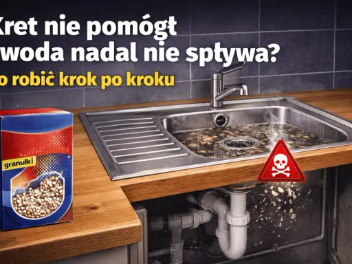 Zatkany zlew, woda stoi, a "kret" nie pomógł? Zobacz, co robić krok po kroku, by rozwiązać ten problem.
