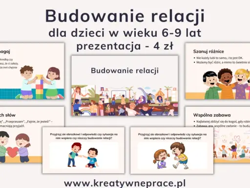 Dzieci budują relacje, dzieląc się i pomagając. Wzmacnia to przyjaźń, szanując różnice i bawiąc się wspólnie.