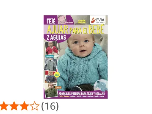Revista "Ajuar para el bebé" con patrones para hacer sacos, suéteres y más prendas tejidas a dos agujas.