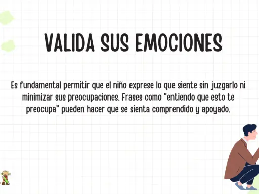 Un adulto consuela a un niño, validando sus emociones para aliviar la ansiedad en niños.