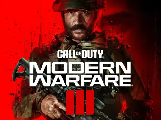 Kapitan Price z serii Call of Duty: Modern Warfare, gotowy do walki. Czerwone tło i mroczna atmosfera zapowiadają intensywne starcia.